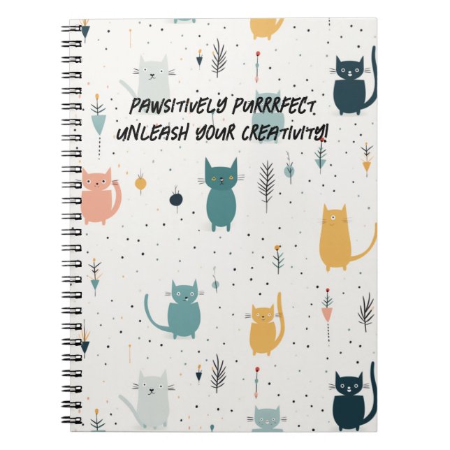 Cat Adventures Spiral-Bound Notebook (Front)