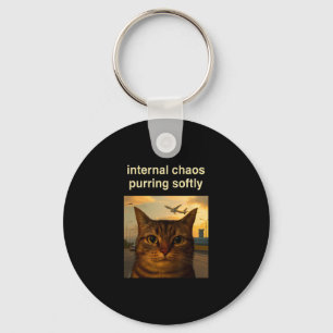 Cat Airport Relax Stress Vacation Office Meme Key Ring