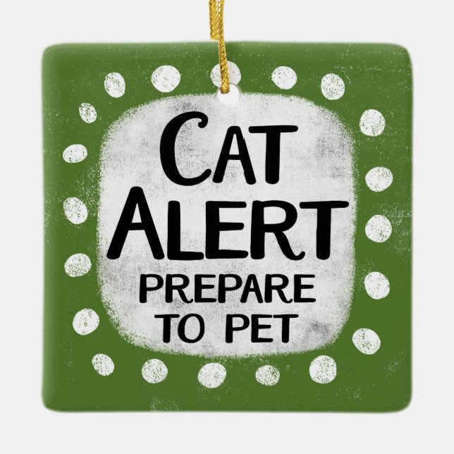 Cat Alert Ornament (Front)