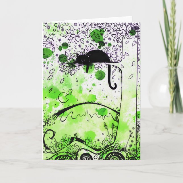 Cat Aloft - greeting card (Front)