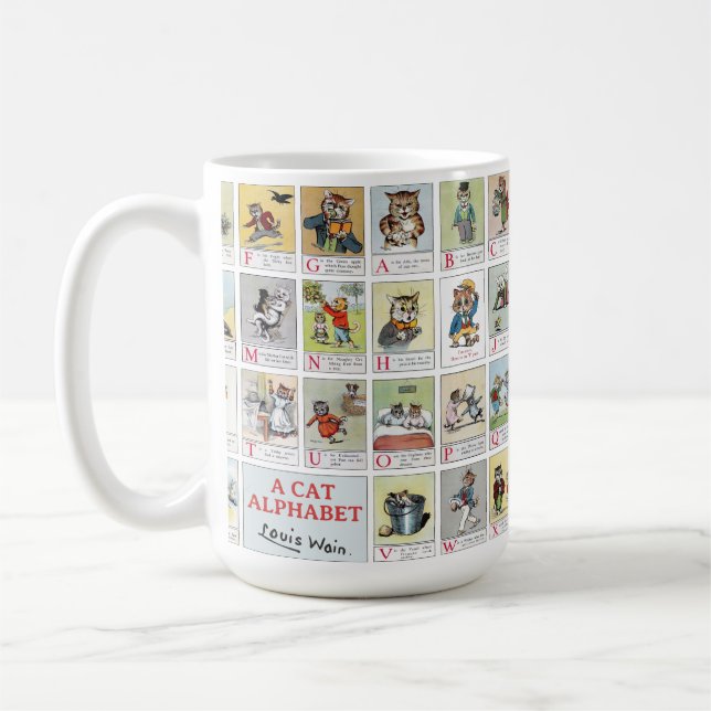 Cat Alphabet, Louis Wain Coffee Mug (Left)