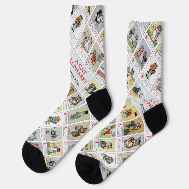 Cat Alphabet, Louis Wain Socks (Left)