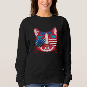 Cat  America Patriotic 4th July Independence Sungl Sweatshirt