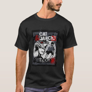 Cat Anarchy - Black White Red T-Shirt