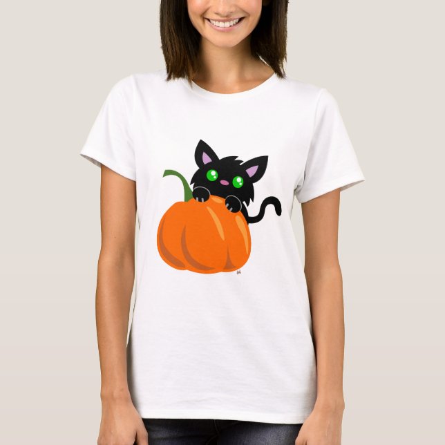 Cat and a Pumpkin T-Shirt (Front)