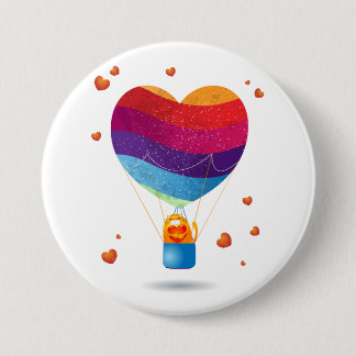 Cat and Ballon of Love 7.5 Cm Round Badge