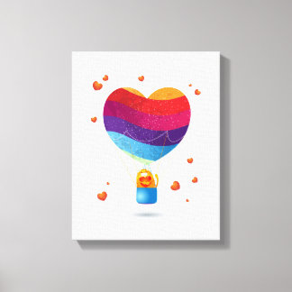 Cat and Ballon of Love Canvas Print