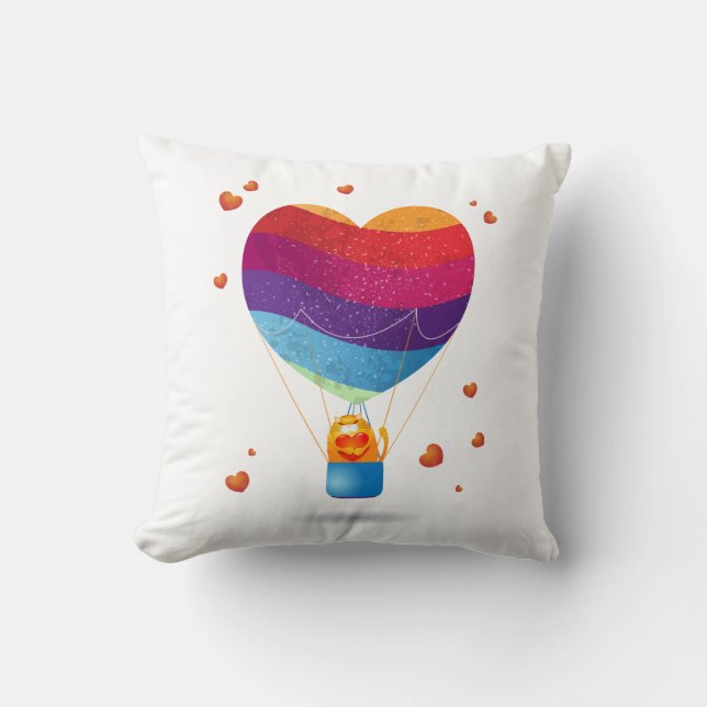Cat and Ballon of Love  Cushion (Front)