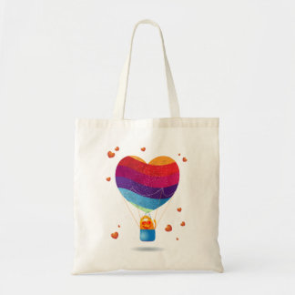 Cat and Ballon of Love Tote Bag