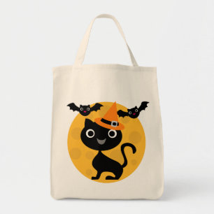 Cat and Bats Halloween T-shirts and Gifts Tote Bag