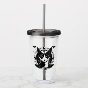 Cat and Bats I Acrylic Tumbler