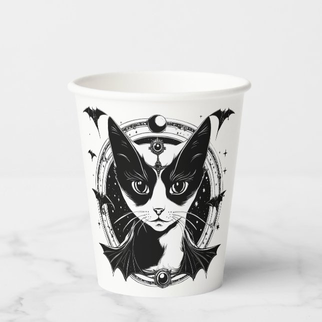 Cat and Bats I Paper Cups (Front)