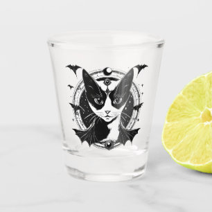 Cat and Bats I Shot Glass