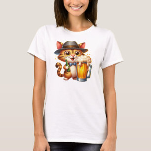 Cat And Beer Clipart Design-85244 T-Shirt