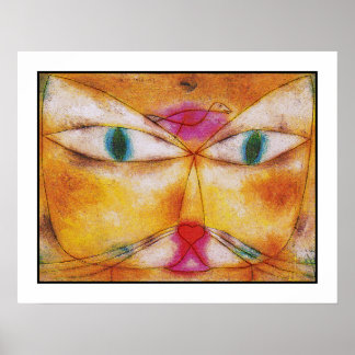 Cat and Bird - Abstract Art Poster Print