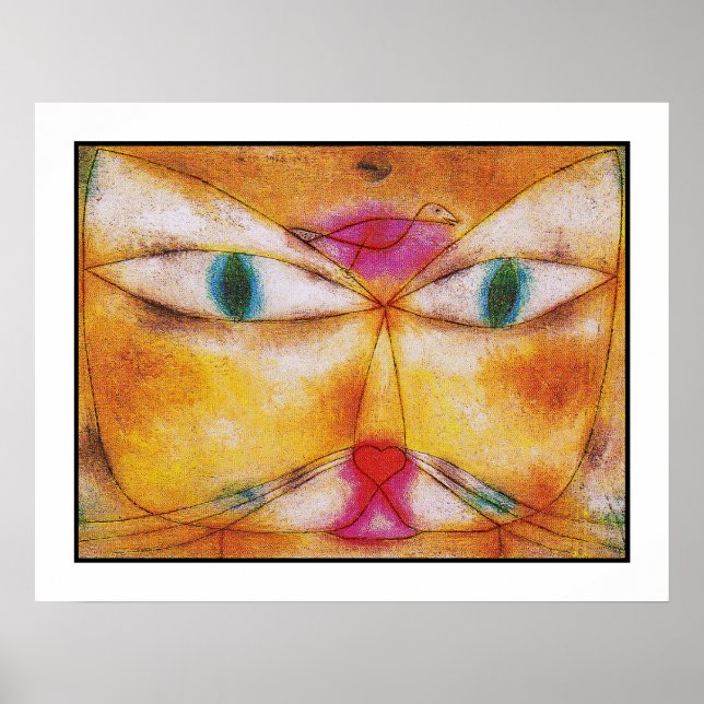 Cat and Bird - Abstract Art Poster Print (Front)