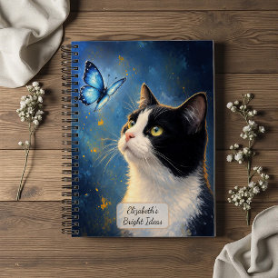 Cat and Blue Butterfly Notebook