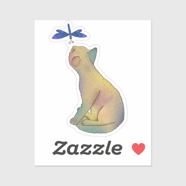 Cat and blue dragonfly (Sheet)