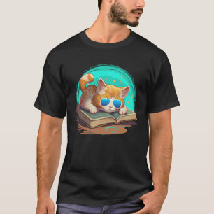 Cat  and Bookworm Book  Books and Cat fans  1 T-Shirt
