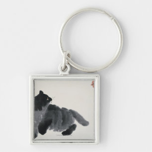 Cat and Butterfly Key Ring