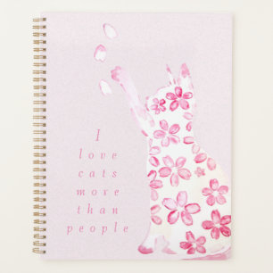 cat and cherry blossom planner
