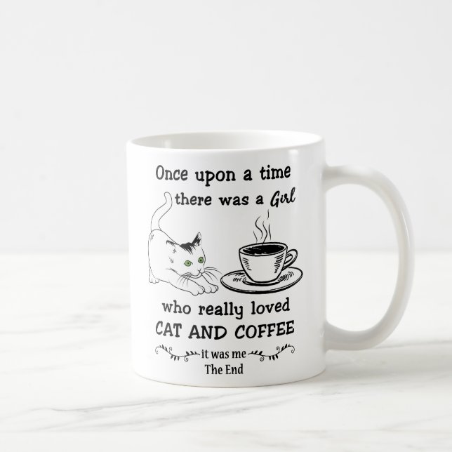 CAT AND COFFEE GIFT, Cute Cat Gift Coffee Mug (Right)