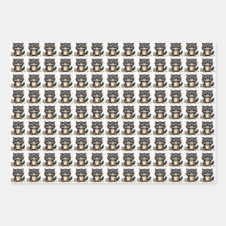 Cat and coffee wrapping paper