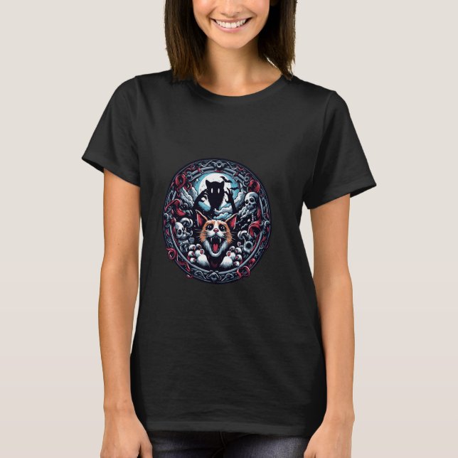 cat and demon T-Shirt (Front)