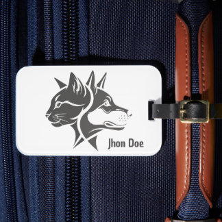Cat and Dog 2 Sides-Face Luggage Tag