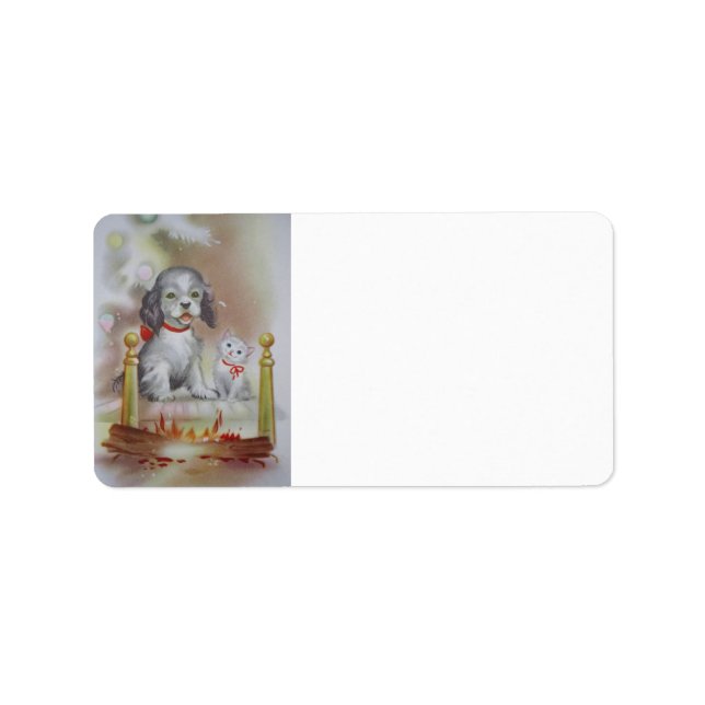 Cat and Dog christmas Label (Front)