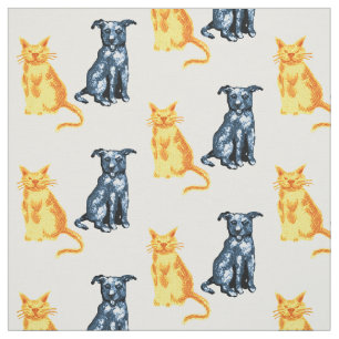 Cat and dog fabric