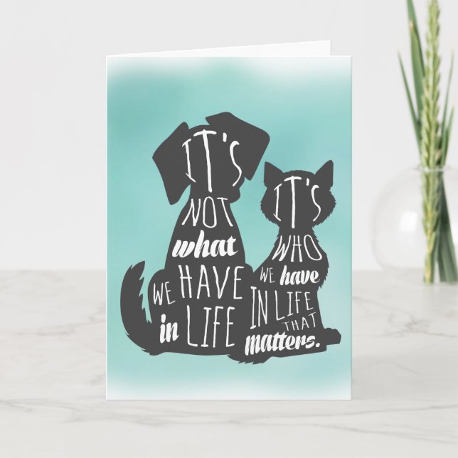 Cat and Dog Friends Best Friend Captions Card (Front)