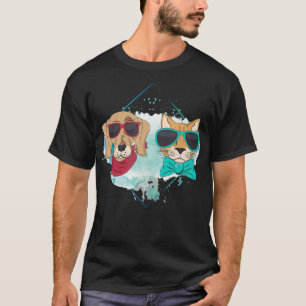 Cat And Dog Friends Cats Lover Dogs Animals Meow P T-Shirt
