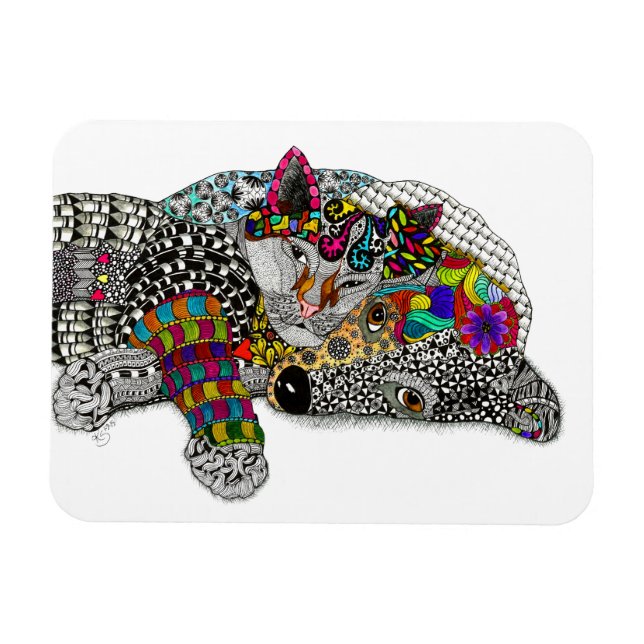 Cat and Dog Magnet (Horizontal)
