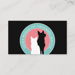 Cat and Dog Mobile Pet Groomer Business Card