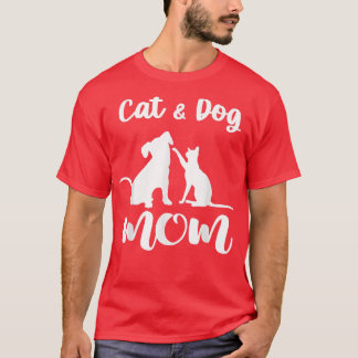 Cat and Dog MomPets Animals Lover Puppy for Women  T-Shirt