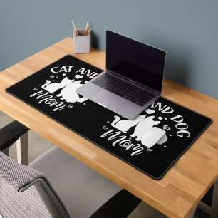 Cat And Dog Mum Girl Lover Dogs Cats Mother Mummy  Desk Mat