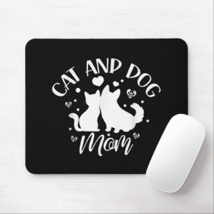 Cat And Dog Mum Girl Lover Dogs Cats Mother Mummy  Mouse Pad