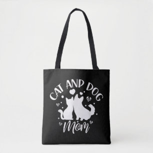 Cat And Dog Mum Girl Lover Dogs Cats Mother Mummy  Tote Bag