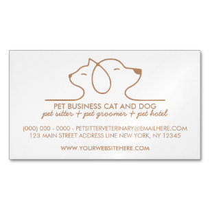 Cat and Dog Pet Boarding Service Magnetic Business Card