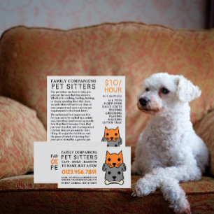 Cat and Dog, Pet Sitting Service Advertising Flyer