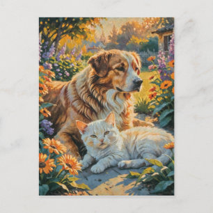 Cat and Dog Postcard