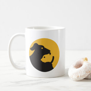 Cat and Dog Silhouette Coffee Mug