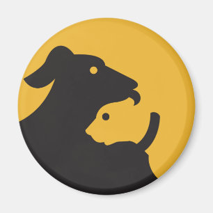 Cat and Dog Silhouette Magnet