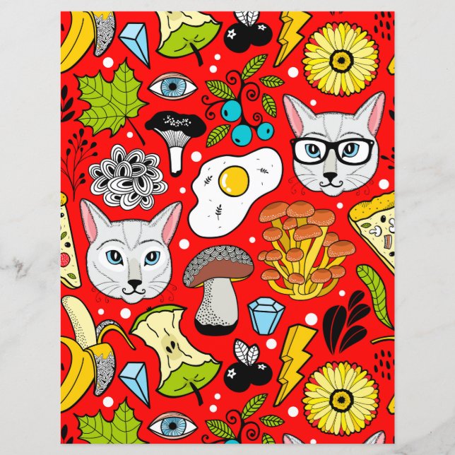 Cat and egg on red (Front)