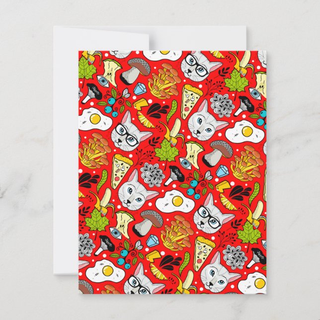 Cat and egg on red (Front)
