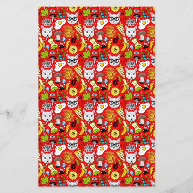 Cat and egg on red (Front)