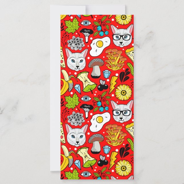 Cat and egg on red (Front)