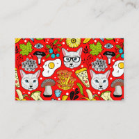 Cat and egg on red