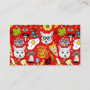 Cat and egg on red enclosure card